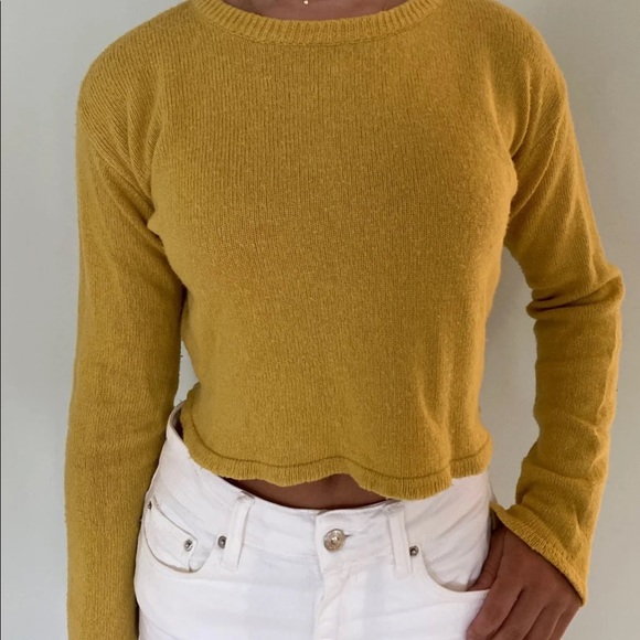 Brandy Melville Yellow Long Sleeve Top - Picture 1 of 3